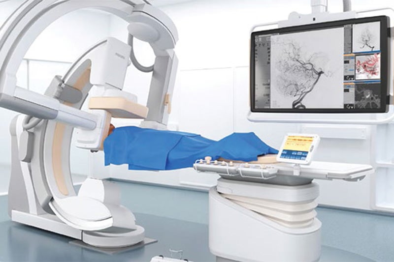 CGI Photograph of a Neurointerventional biplane. 