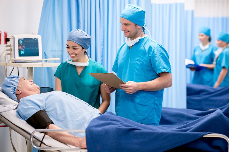 Colorectal Surgeon discussing Appendectomy Surgery with a patient.