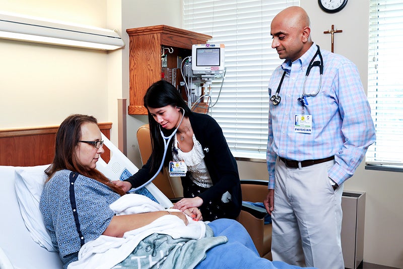 Patient preparing to go home after surgery.