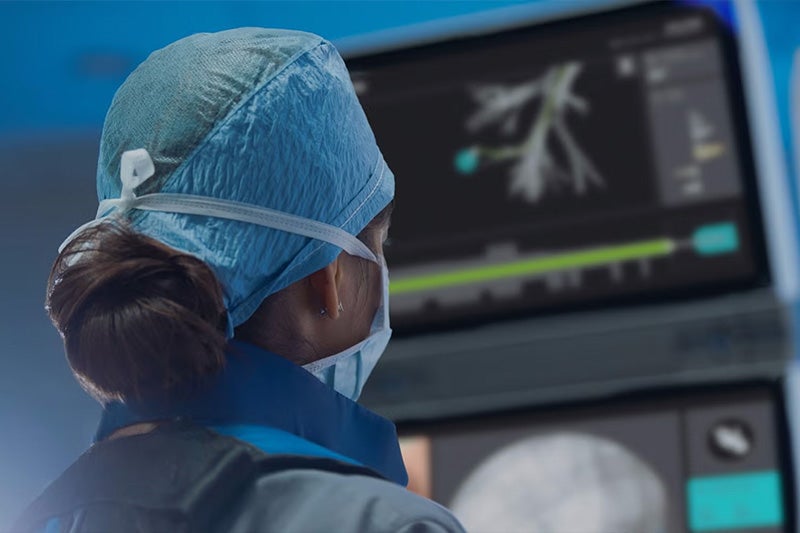 Robotic Surgeon utilizing Ion Bronchoscopy technology to heal a patient.