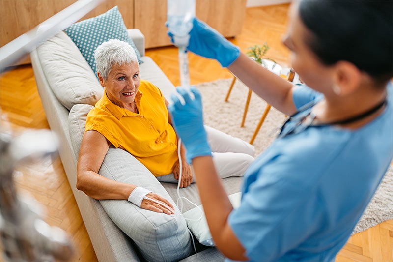 Patient receiving infusion therapy.
