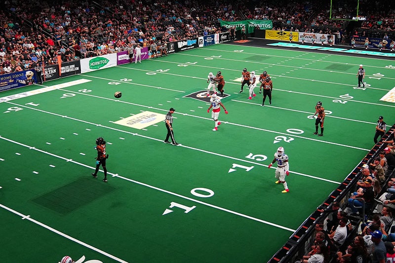 Photograph of indoor football field, courtesy of Indoor Football League's website.