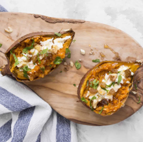 Mediterranean Stuffed Sweet Potatoes