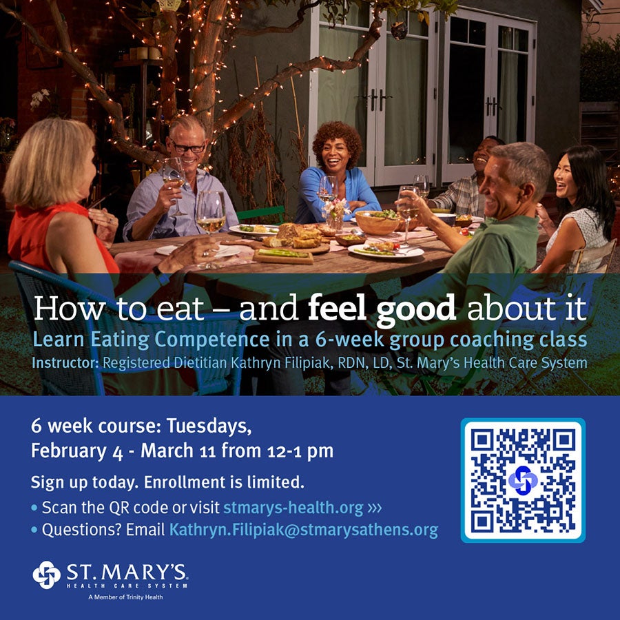 St. Mary’s sets new date for “How to eat – and feel good about it”